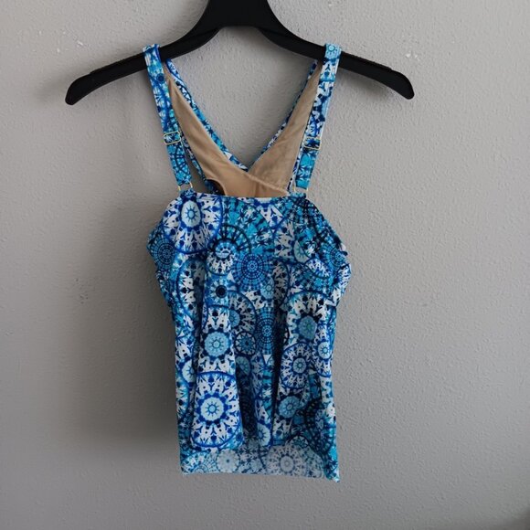 Kim Gravel x Swimsuits For All High Neck Wrap Tankini w/Brief ,Blue Sz 8 a598183 - Picture 4 of 7
